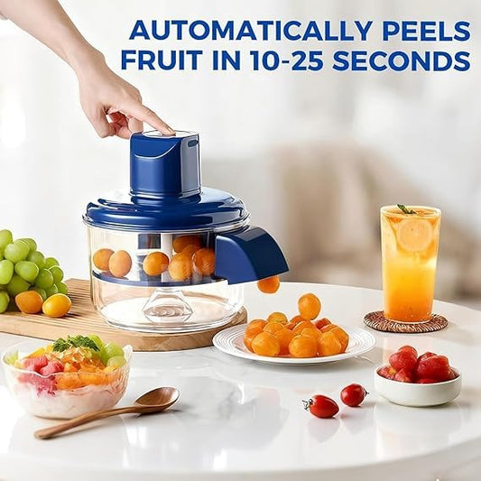 Smart Rechargeable Fruit Peeler – Automatic Fruit Skin Remover for Kitchen, Restaurant & Fruit Shop | Electric Peeling Machine for Grapes, Tomatoes, Cherry, Berries & More